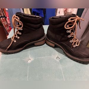 Black Suede Combat Boot